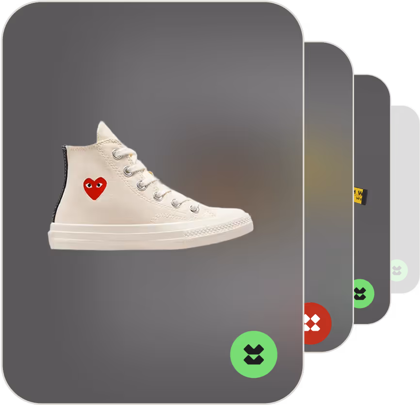 sneaker inside a box with the checkcheck pass icon