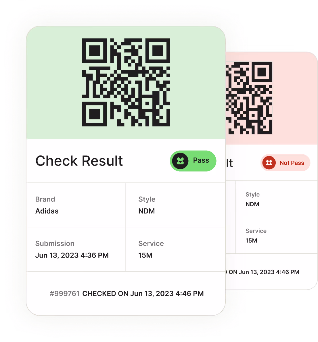 Checking results with Qr codes on the images